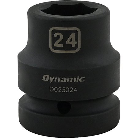 Dynamic Tools 24MM X 1" Drive, 6 Point Standard Length, Impact Socket D025024
